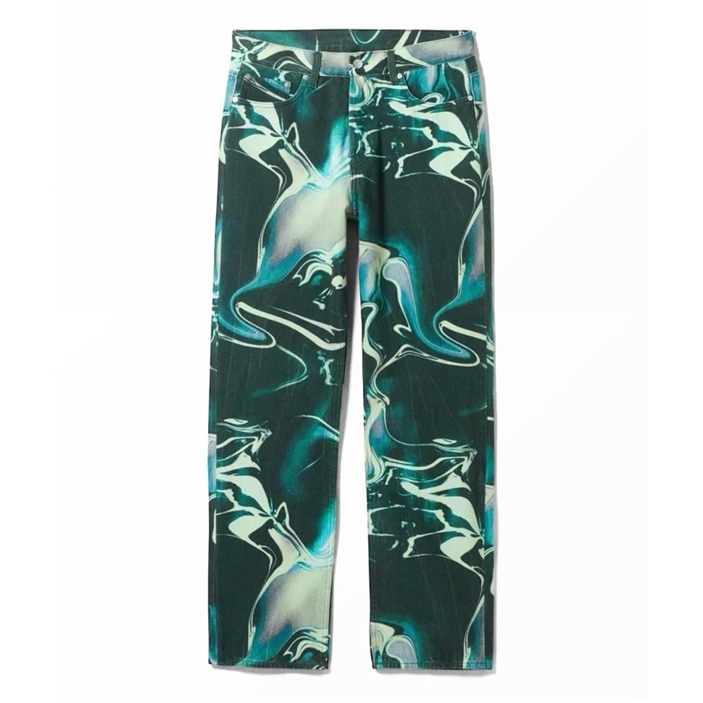 ★ Weekday Unique Masculine Space Melt Jeans - Multicolored Green ★